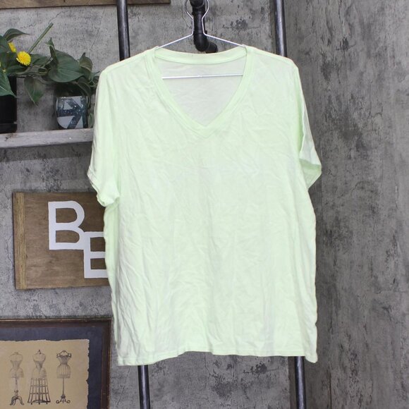 Calvin Klein Womens Plus Active Crewneck T-Shirt PF4X2302 Iced Lime Green 1X - Picture 1 of 8